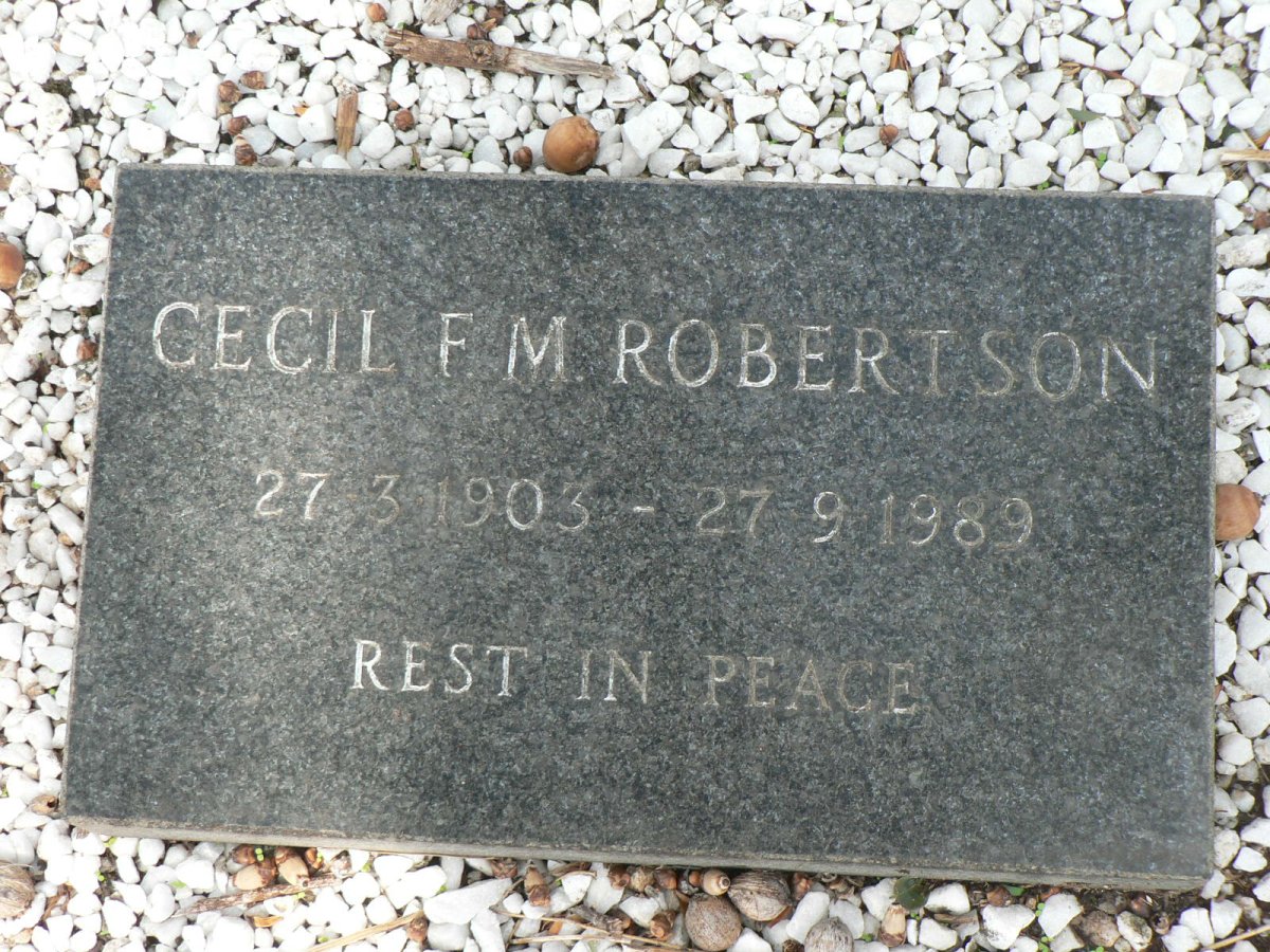 ROBERTSON Cecil F.M. 1903-1989