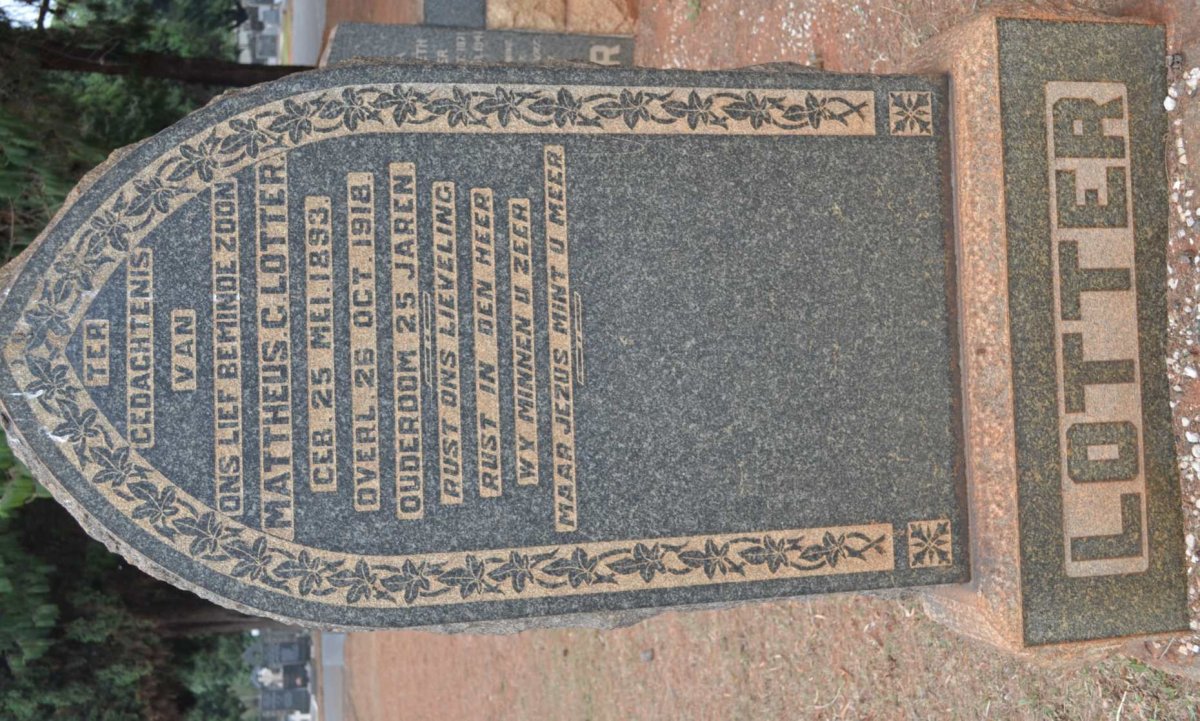 LOTTER Mattheus C. 1893-1918