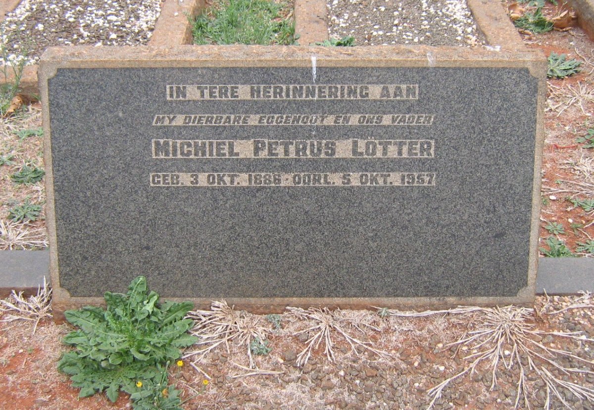 LÖTTER Michiel Petrus 1886-1957