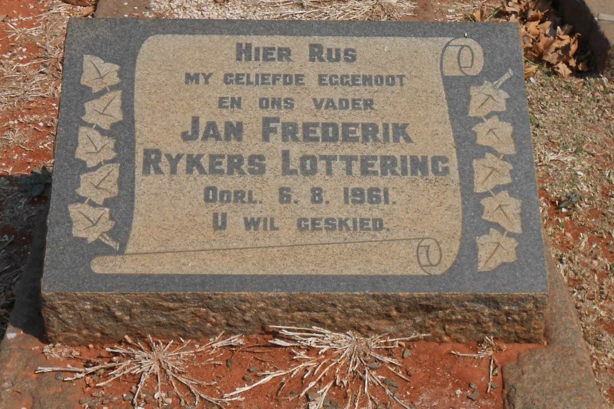 LOTTERING Jan Frederik Rykers -1961