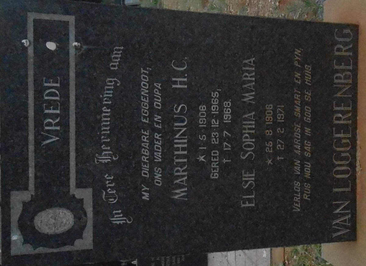 LOGGERENBERG Marthinus H.C., van 1906-1968 &amp; Elsie Sophia Maria 1906-1971