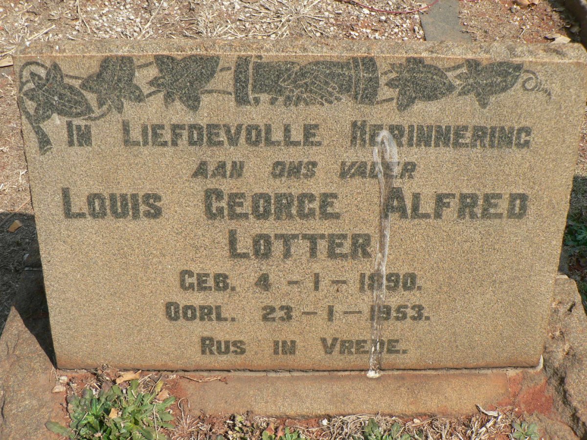 LOTTER Louis George Alfred 1890-1953