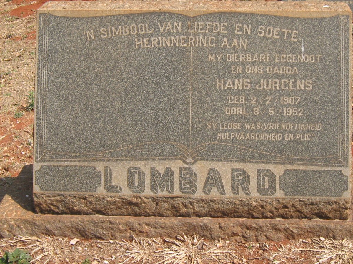 LOMBARD Hans Jurgens 1907-1952