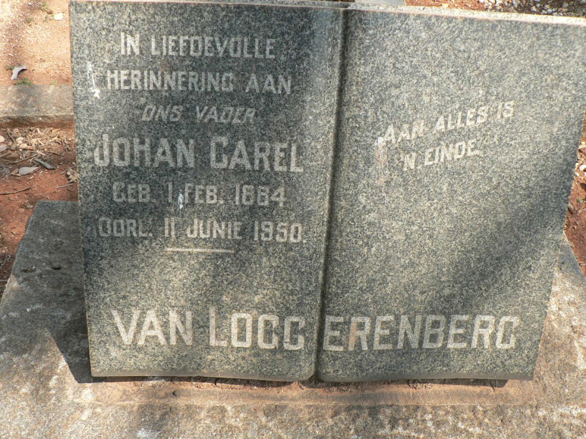 LOGGERENBERG Johan Carel, van 1884-1950