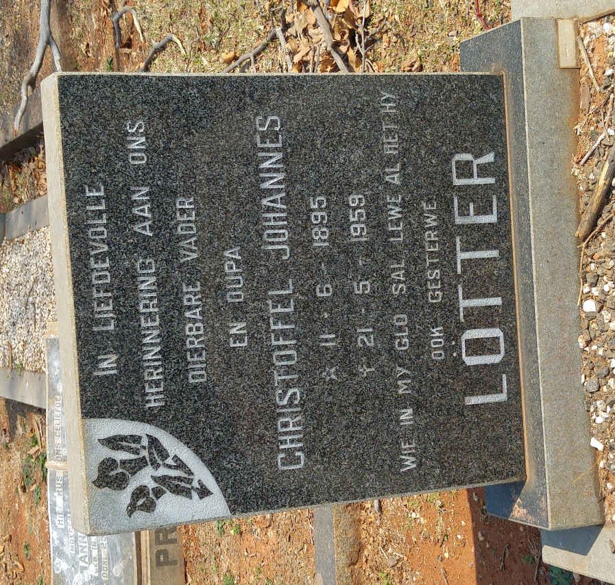 LÖTTER Christoffel Johannes 1895-1959