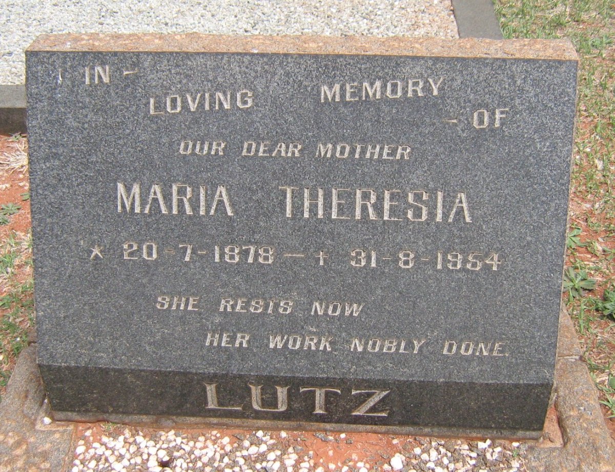 LUTZ Maria Theresia 1878-1954