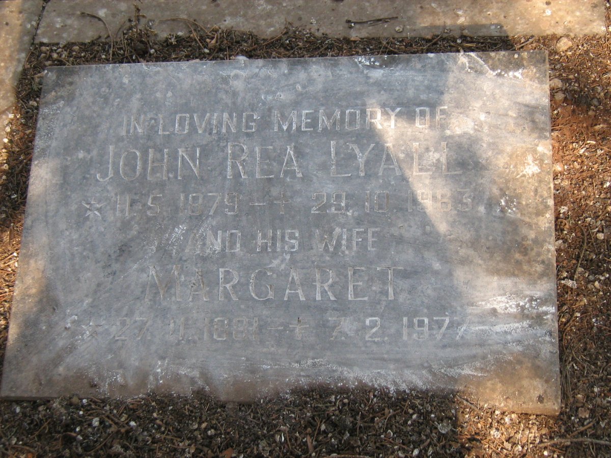 LYALL John Rea 1879-1963 &amp; Margaret 1881-1977