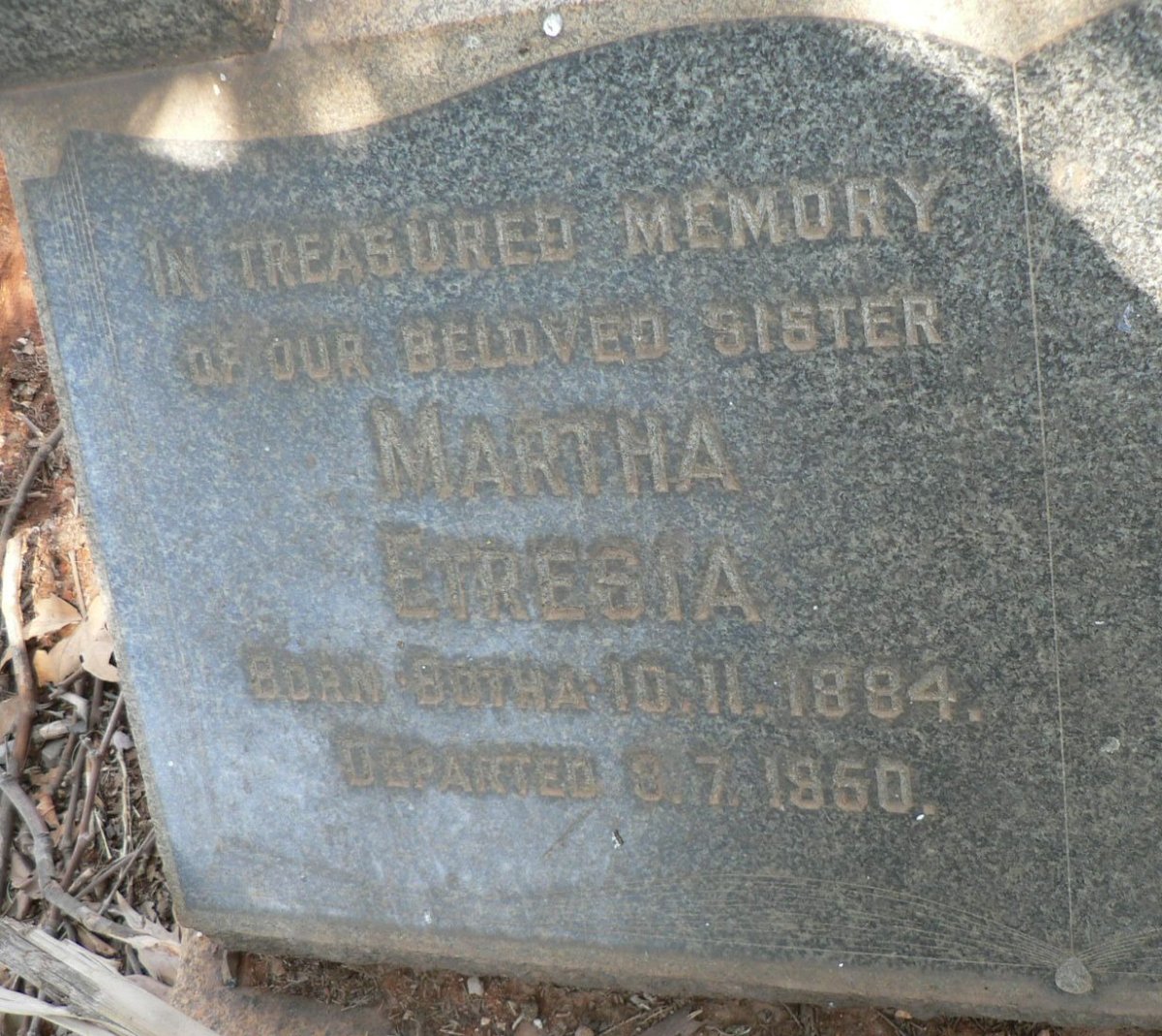 LYONS Martha Etresia nee BOTHA 1884-1950