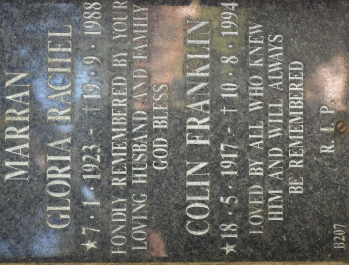MARAN Colin Franklin 1917-1994 &amp; Gloria Rachel 1923-1988