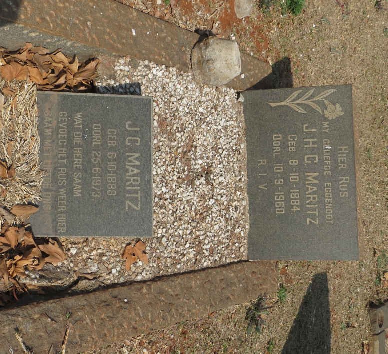MARITZ J.H.G. 1884-1960 &amp; J.C. 1888-1973
