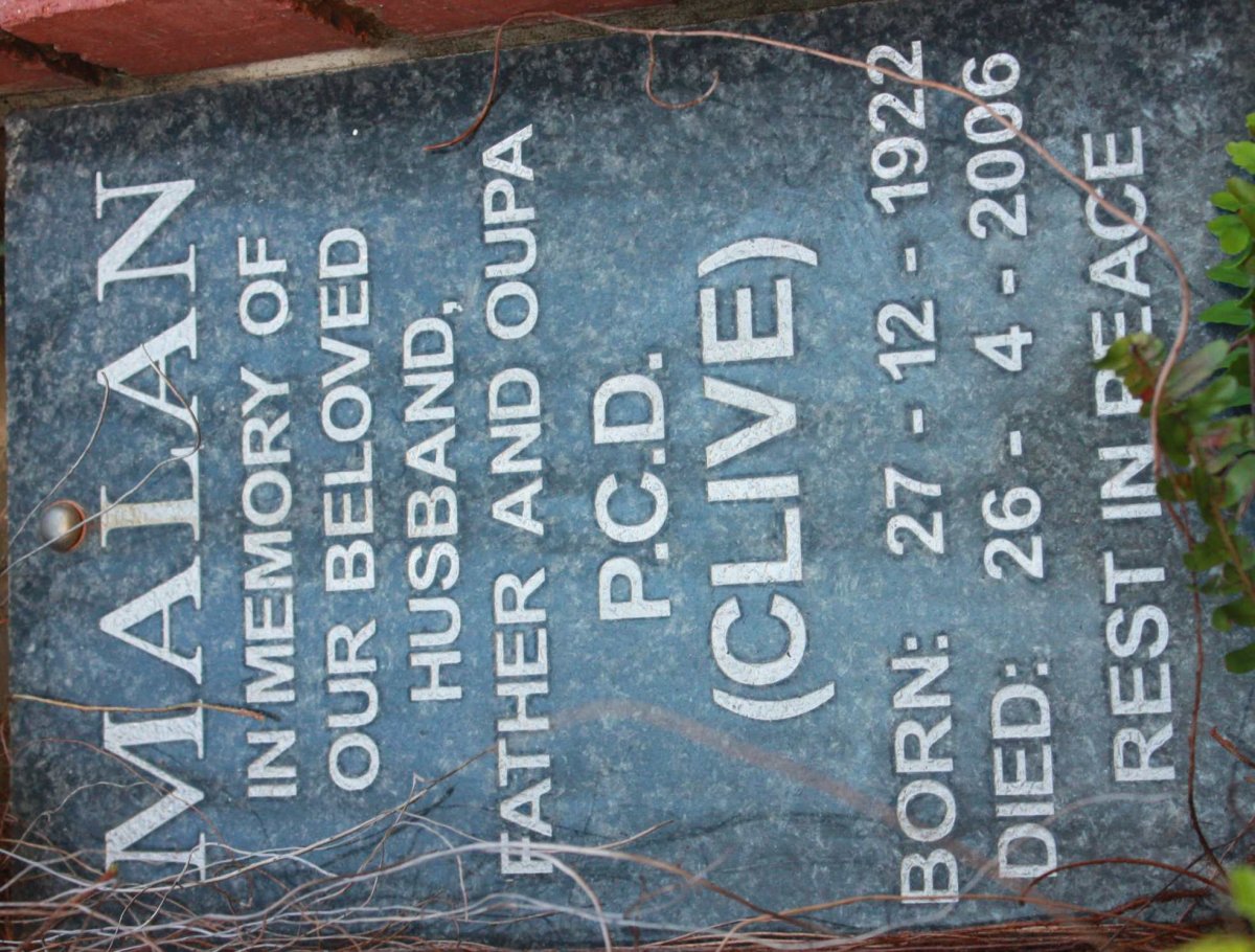 MALAN P.C.D. 1922-2006