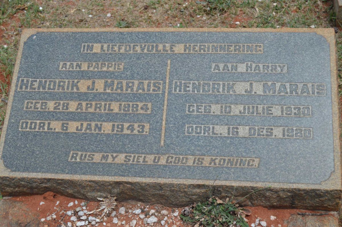 MARAIS Hendrik J. 1884-1943 :: MARAIS Hendrik J. 1930-1980