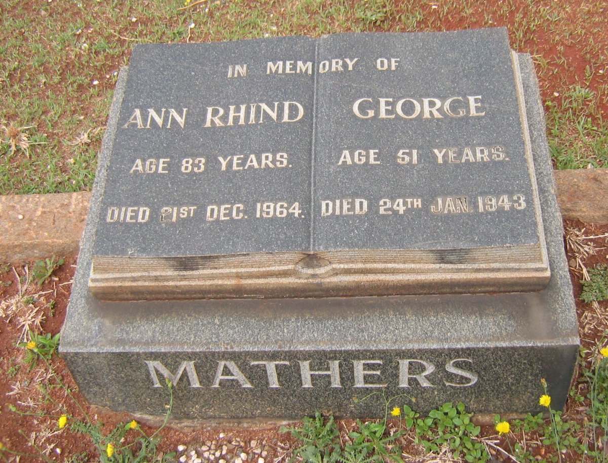MATHERS George -1943 &amp; Ann Rhind -1964