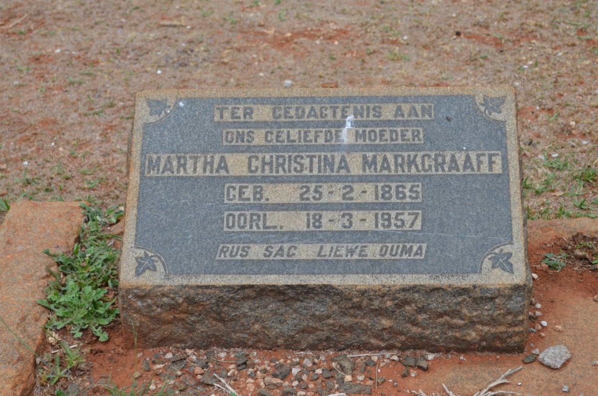 MARKGRAAFF Martha Christina 1865-1957
