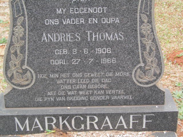 MARKGRAAFF Andries Thomas 1906-1966