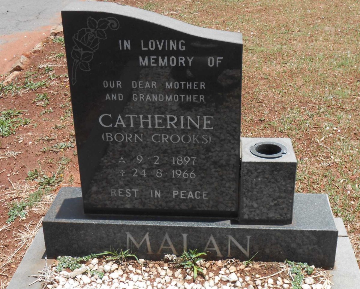MALAN Catherine nee CROOKS 1897-1966