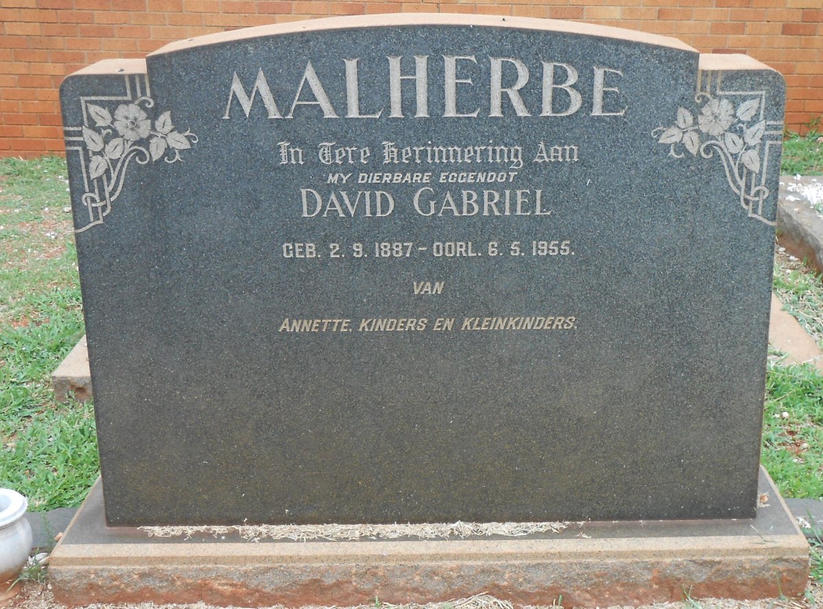 MALHERBE David Gabriel 1887-1955
