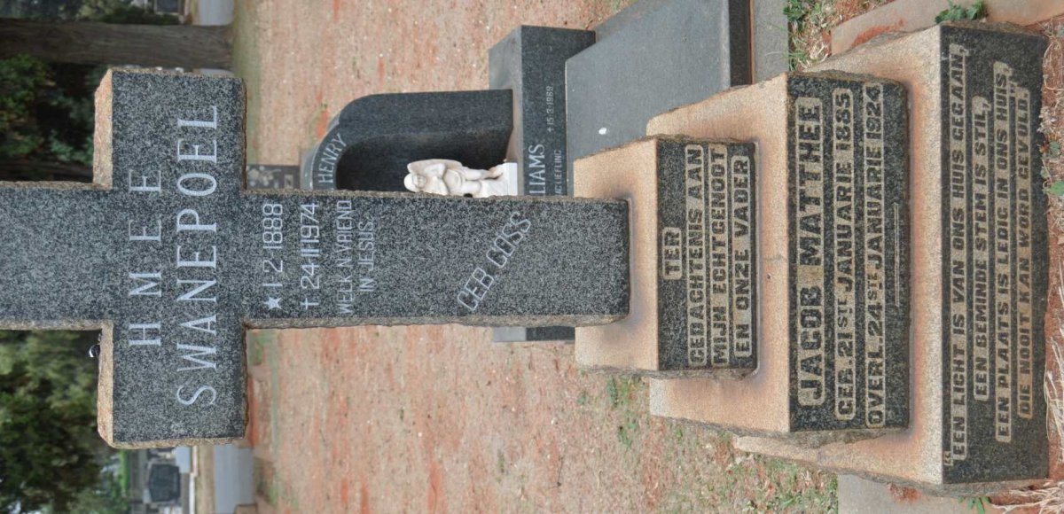 MATTHEE Jacob 1885-1924 &amp; SWANEPOEL H.M.E.E. formerly MATTHEE nee GOSS 1888-1974