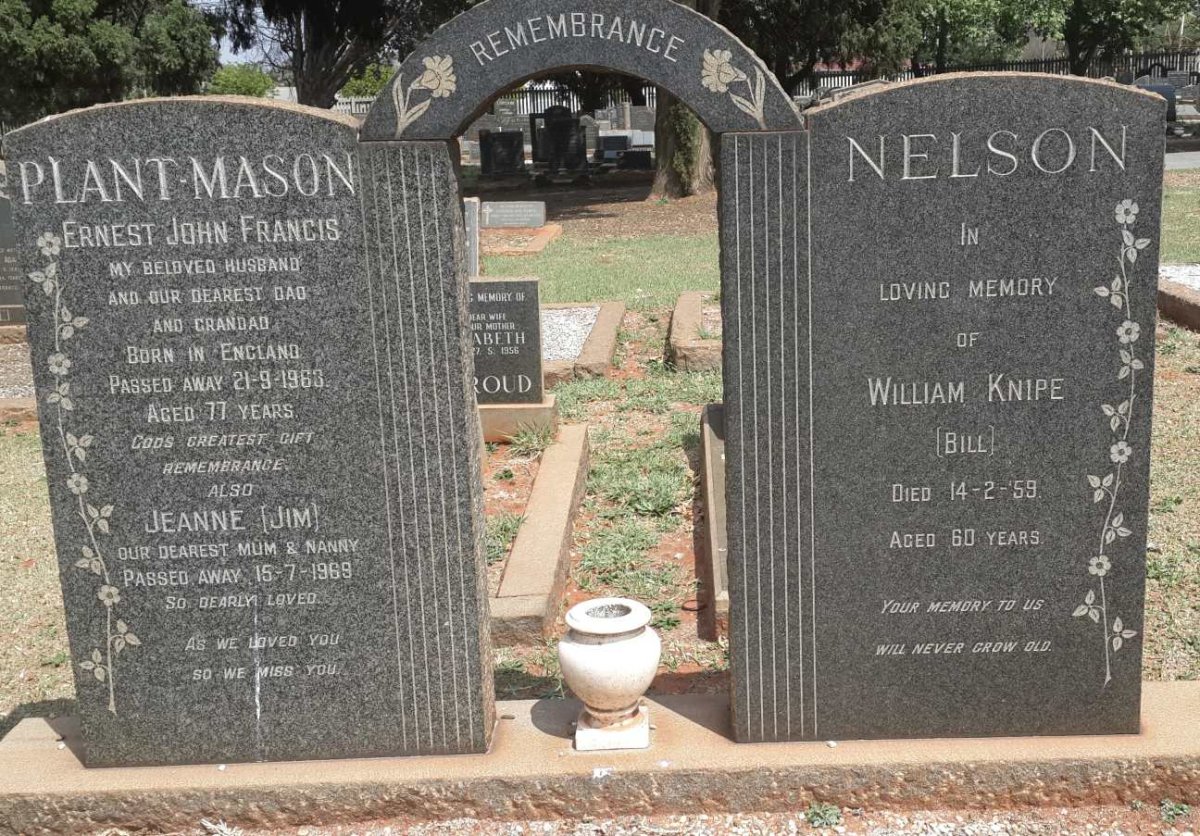 MASON Ernest John Francis, Plant -1963 &amp; Jeanne -1969 :: NELSON William Knipe -1959