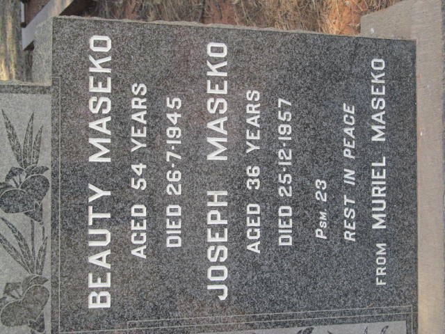 MASEKO Beauty -1945 :: MASEKO Joseph -1957