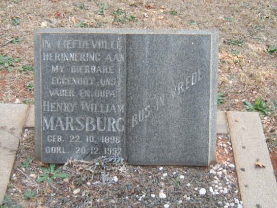 MARSBURG Henry William 1898-1952