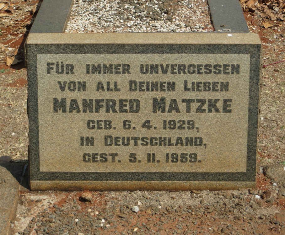 MATZKE Manfred 1929-1959