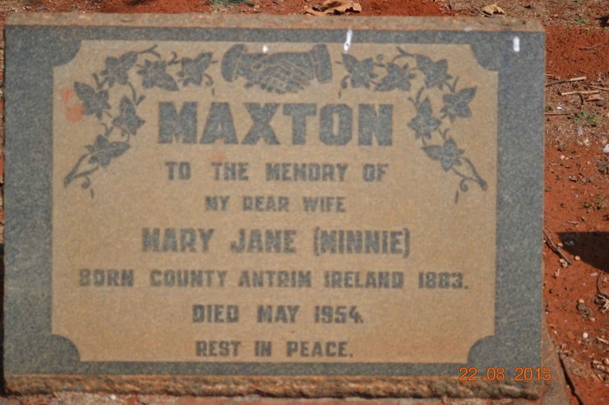 MAXTON Mary Jane 1883-1954