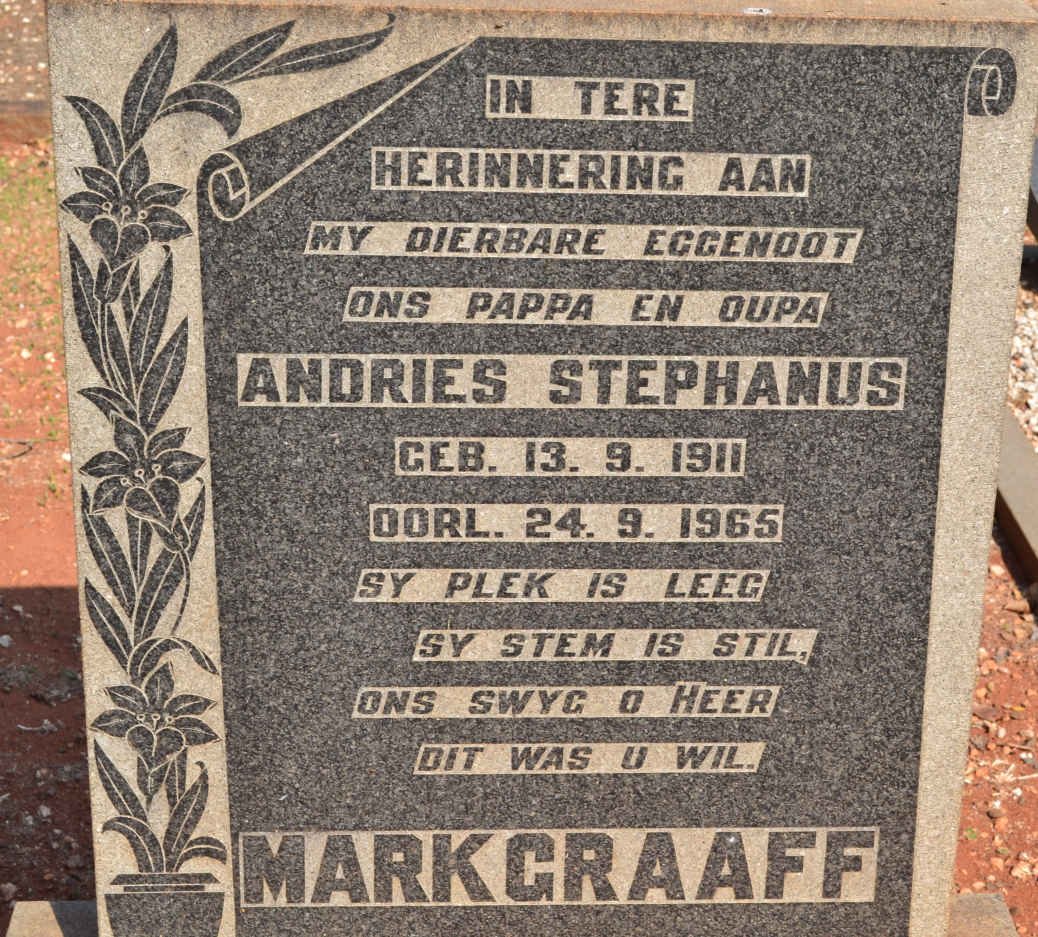 MARKGRAAFF Andries Stephanus 1911-1965