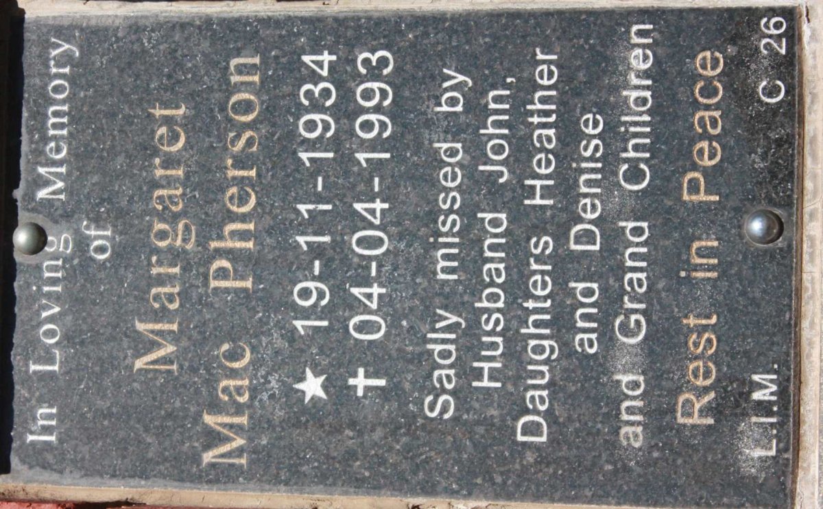 MacPHERSON Margaret 1934-1993
