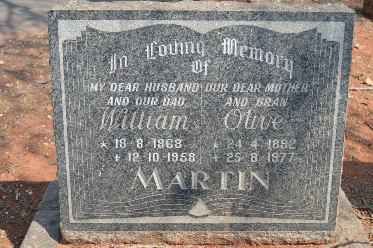 MARTIN William 1868-1958 &amp; Olive 1892-1977