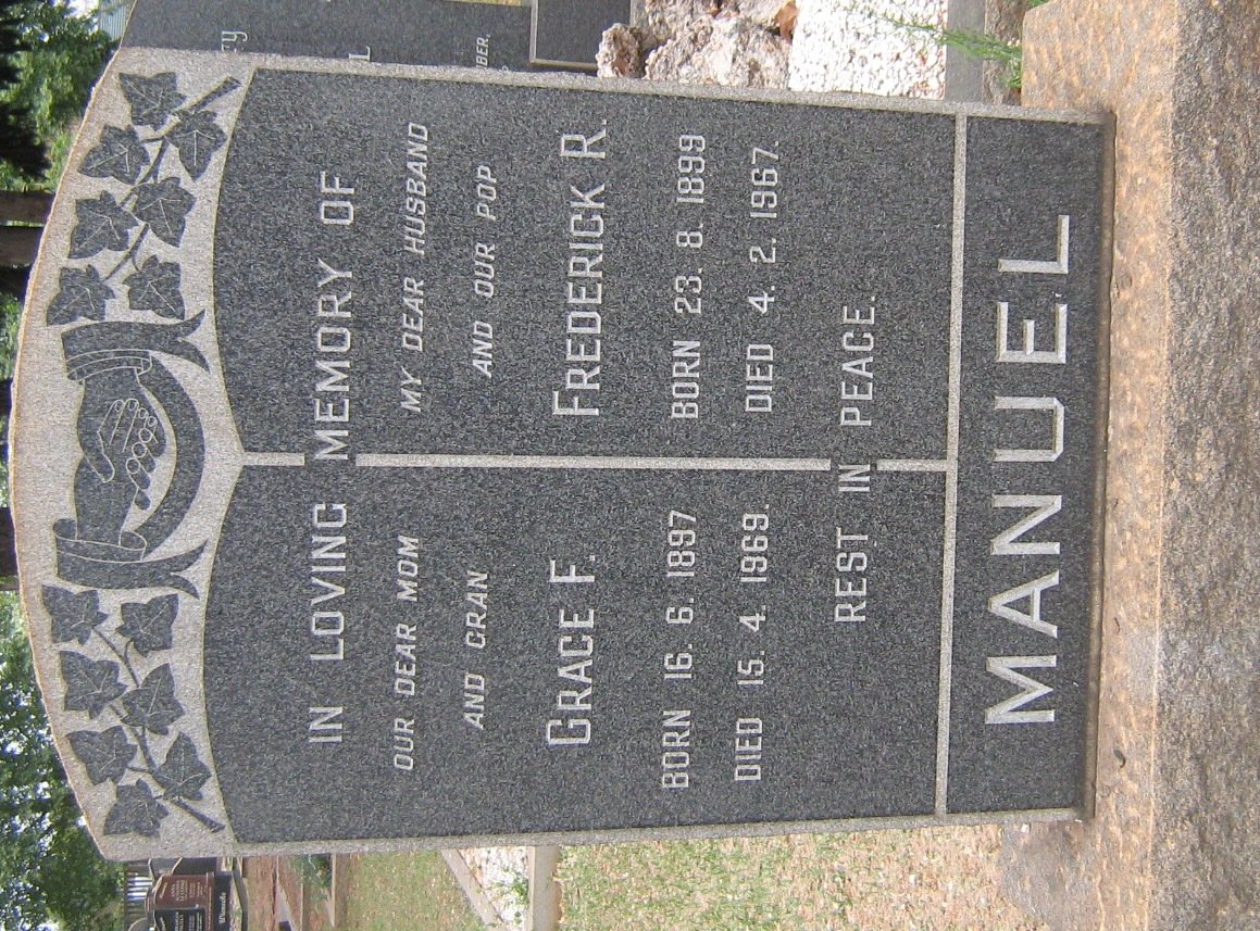 MANUEL Frederick R. 1899-1967 &amp; Grace F. 1897-1969