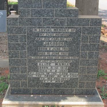 MAY Jacobus 1911-1950 &amp; Alice Maria 1912-1982