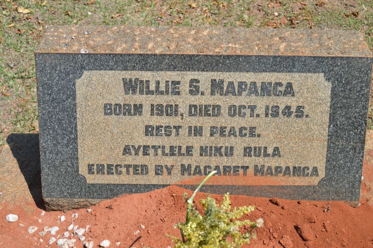 MAPANGA Willie S. 1901-1945