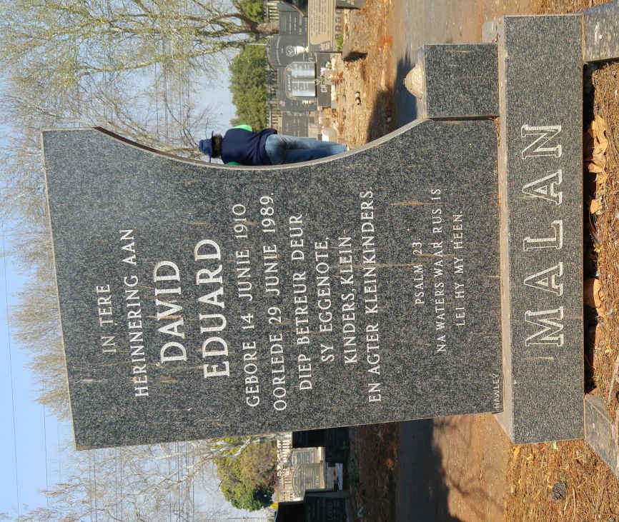 MALAN David Eduard 1910-1989