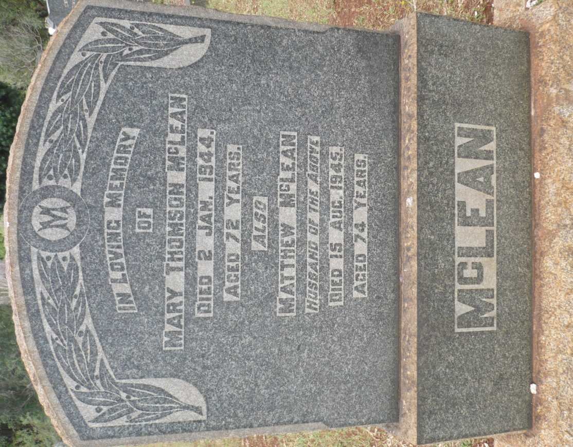 McLEAN Matthew -1945 &amp; Mary THOMSON -1944
