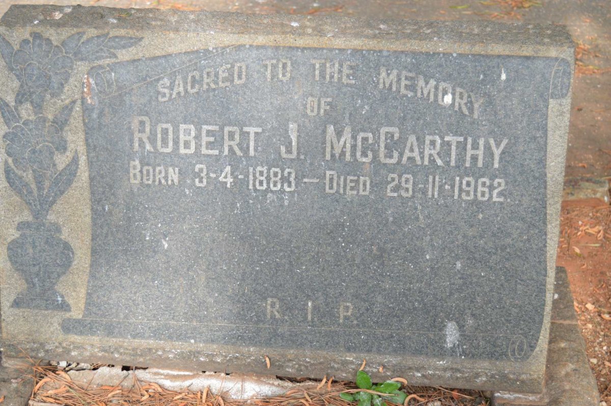 McCARTHY Robert J. 1883-1962