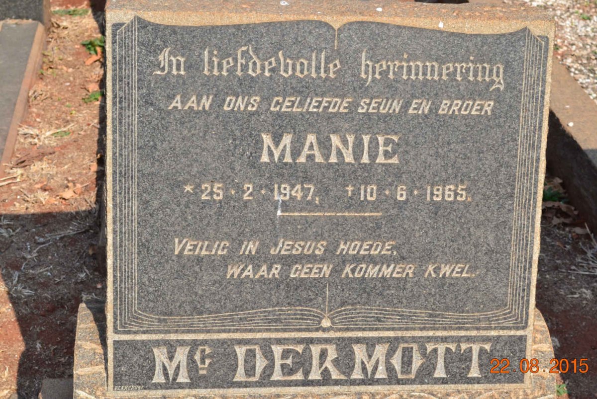 McDERMOTT Manie 1947-1965