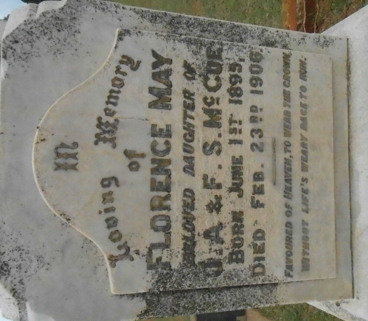 McCUE Florence May 1895-1906