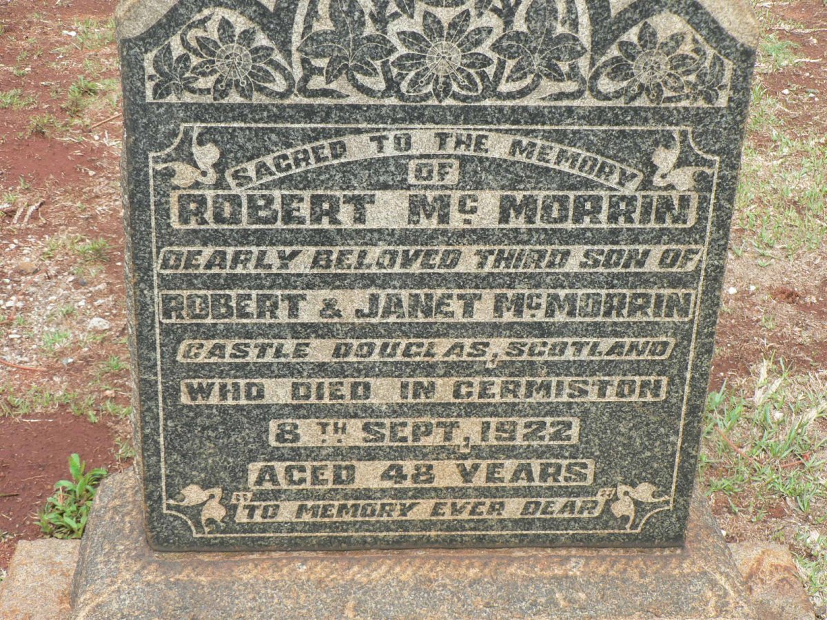 McMORRIN Robert -1922