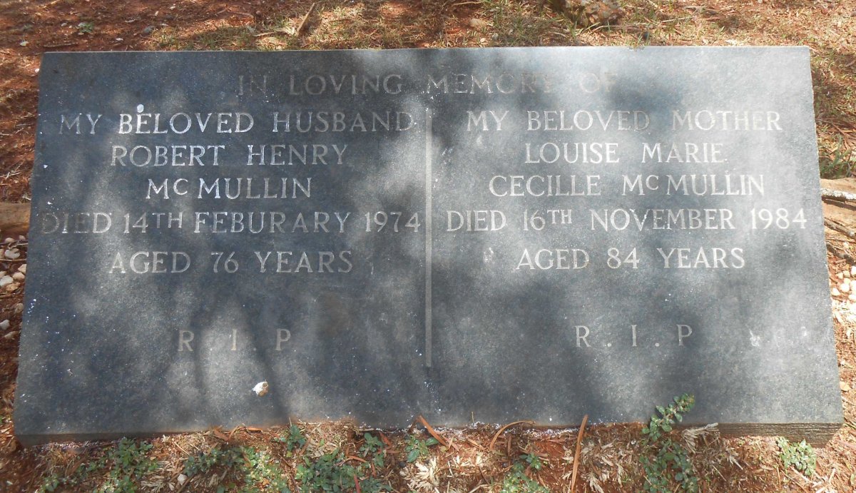 McMULLIN Robert Henry -1974 &amp; Louise Marie Cecille -1984