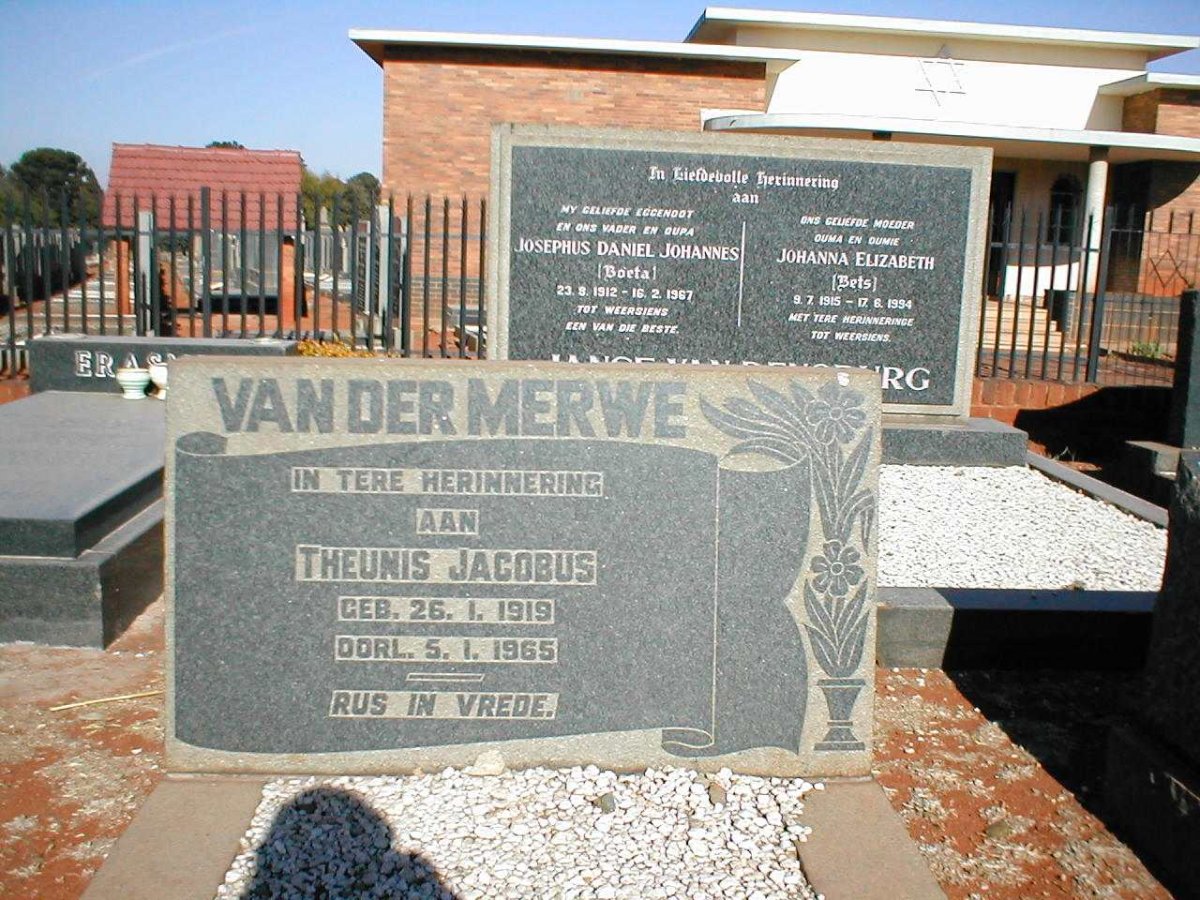 MERWE Theunis Jacobus, van der 1919-1965