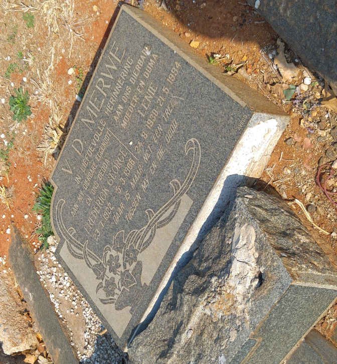 MERWE Frederick George, v.d. 1922-1966 &amp; Lenie 1930-1994