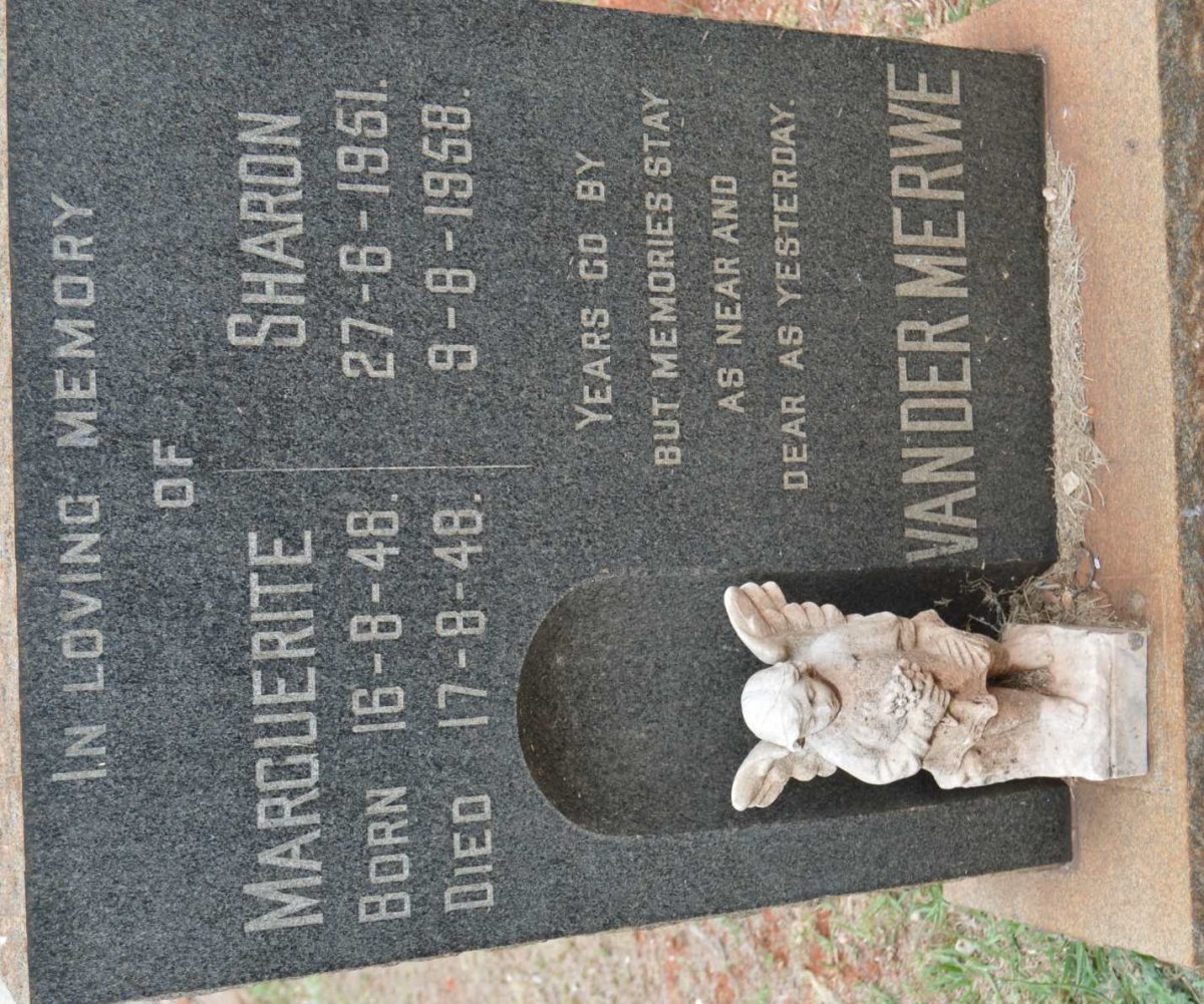 MERWE Marguerite, van der 1948-1948 :: VAN DER MERWE Sharon 1951-1958