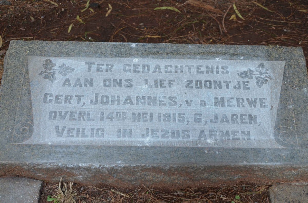 MERWE Gert Johannes, v.d. -1915