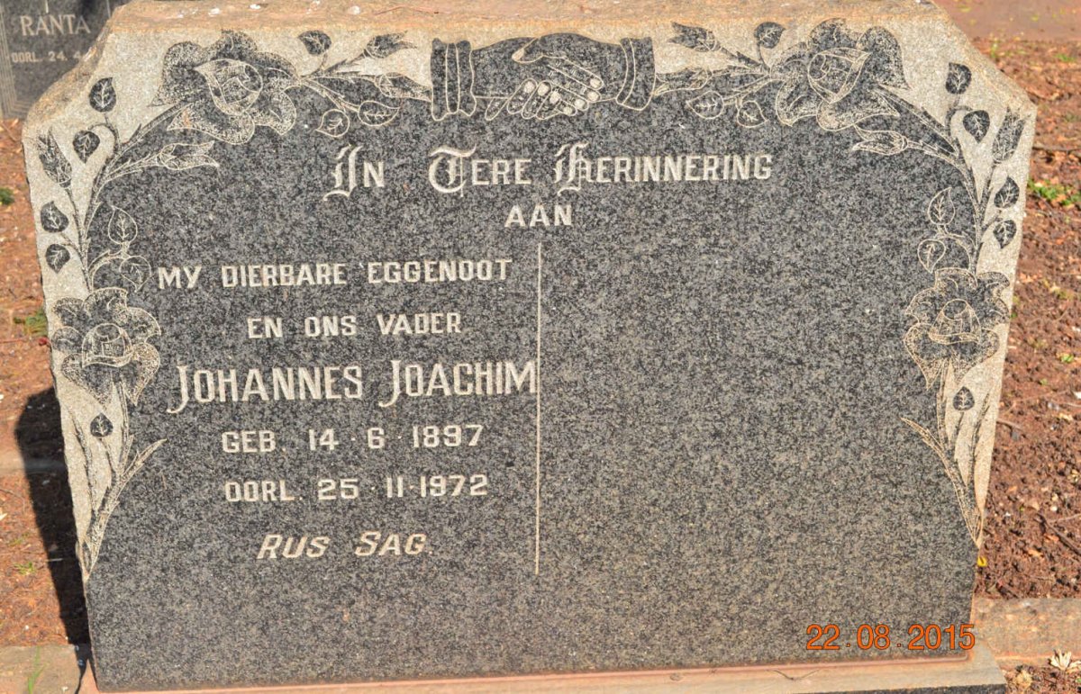 MERWE Johannes Joachim, van der 1897-1972
