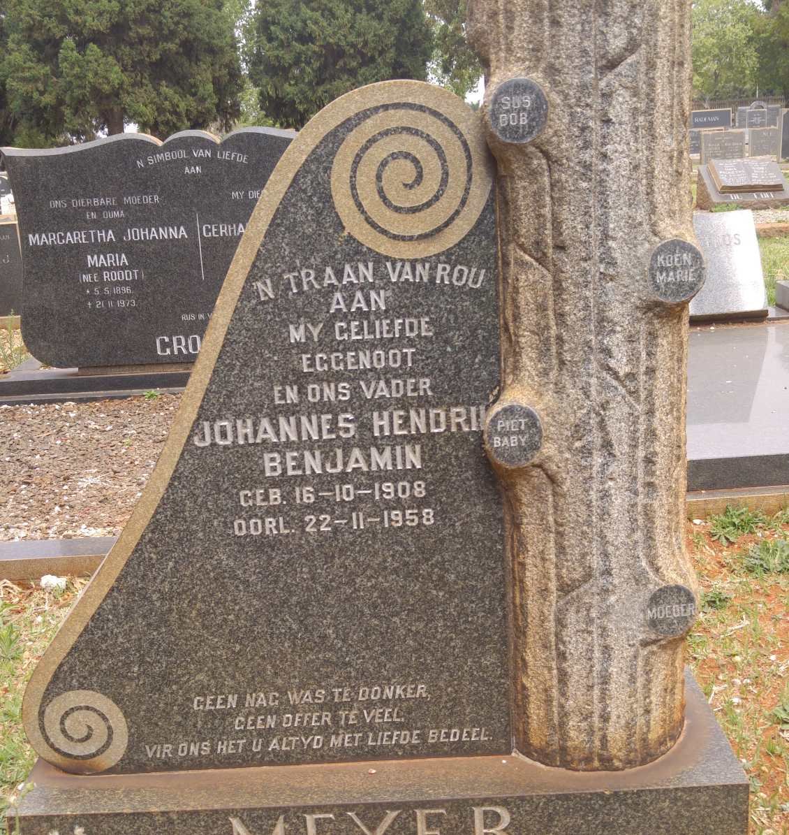 MEYER Johannes Hendrik Benjamin 1908-1958