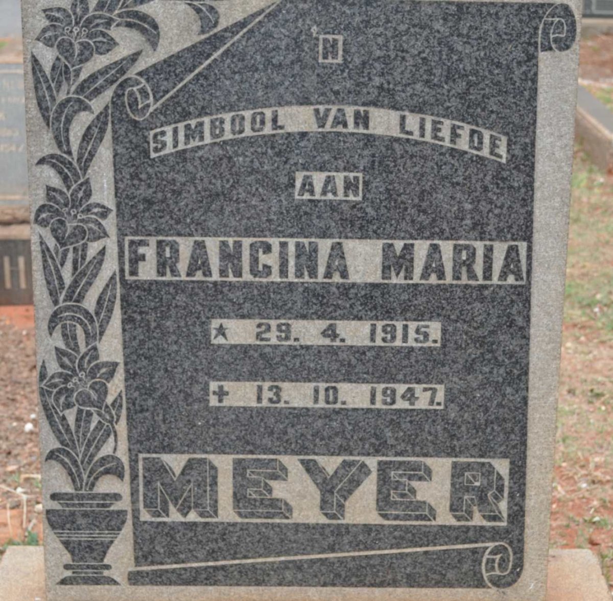 MEYER Francina Maria 1915-1947