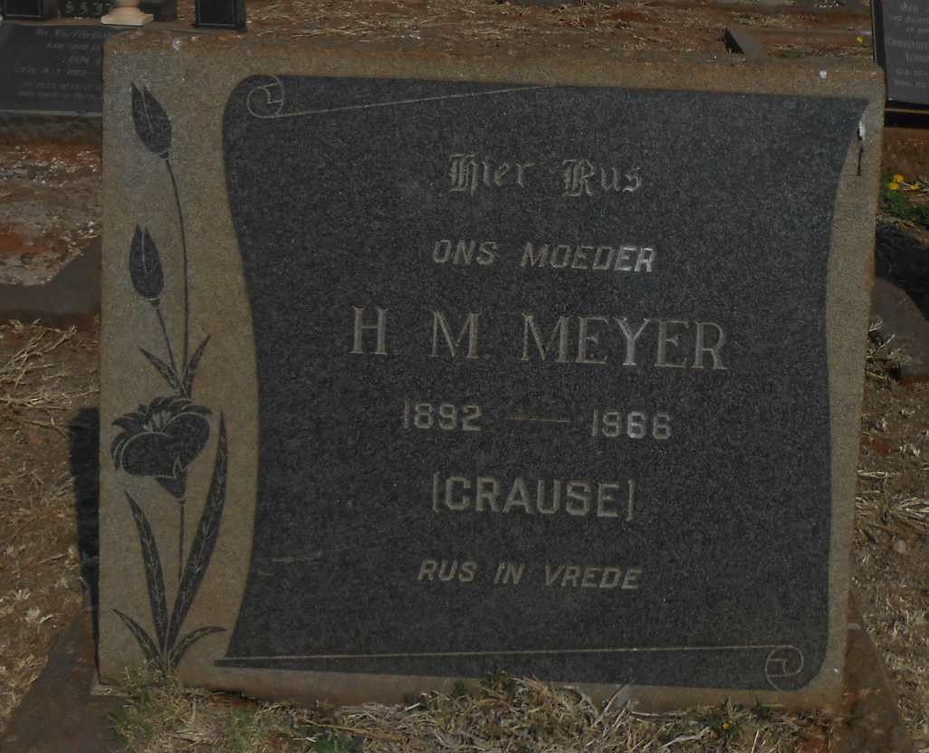 MEYER H.M. nee CRAUSE 1892-1966