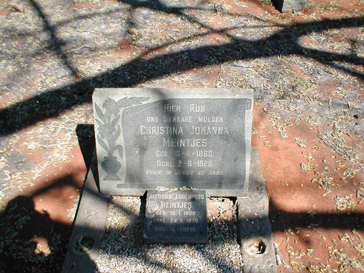 MEINTJES Jacobus Lodewicus 1886-1970 :: MEINTJES Christina Johanna 1860-1928