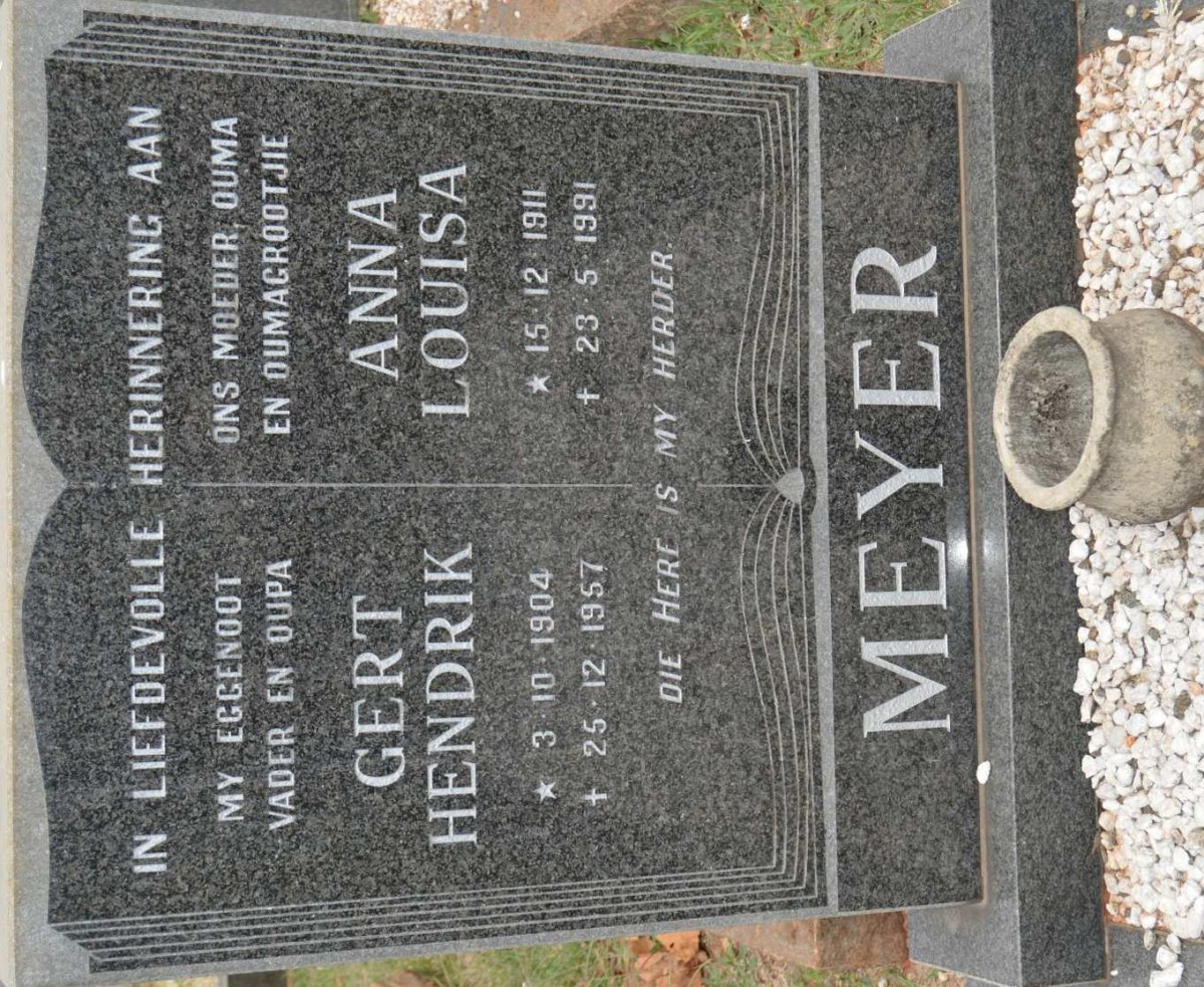 MEYER Gert Hendrik 1904-1957 &amp; Anna Louisa 1911-1991